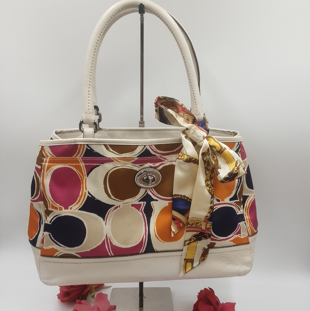 Vintage  COACH Multi Color Satchel Shoulder  Bag